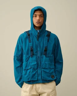 C.P. Company Flatt Nylon Reversible Hooded Jacket Ink Blue Hot