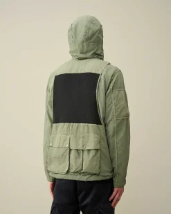 C.P. Company Flatt Nylon Reversible Hooded Jacket Agave Green Outlet