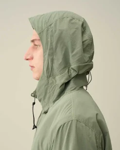 C.P. Company Flatt Nylon Reversible Hooded Jacket Agave Green Outlet