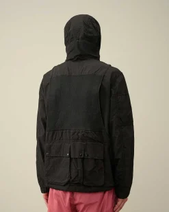 C.P. Company Flatt Nylon Reversible Hooded Jacket Black Best