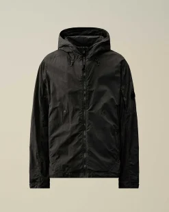 C.P. Company Flatt Nylon Reversible Hooded Jacket Black Best