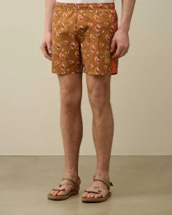 C.P. Company Flatt Nylon Sponged Swim Shorts Pastry Shell-Orange Cheap