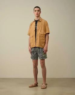 C.P. Company Flatt Nylon Swim Shorts Agave Green Outlet