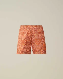 C.P. Company Flatt Nylon Swim Shorts Gold Flame-Orange Sale