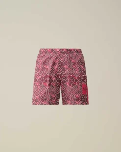 C.P. Company Flatt Nylon Swim Shorts Red Bud Fashion