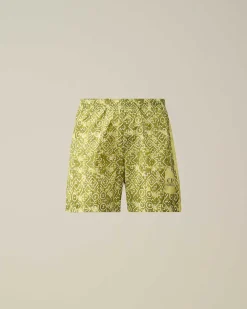 C.P. Company Flatt Nylon Swim Shorts White Pear Shop