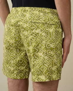 C.P. Company Flatt Nylon Swim Shorts White Pear Shop
