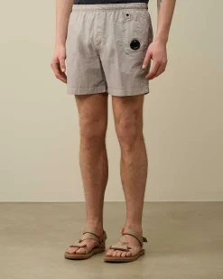 C.P. Company Flatt Nylon Utility Swim Shorts Drizzle Grey Store