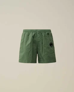 C.P. Company Flatt Nylon Utility Swim Shorts Duck Green Shop