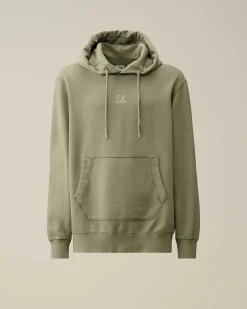 C.P. Company 30/1 Fleece Artisanal Hoodie Agave Green Cheap
