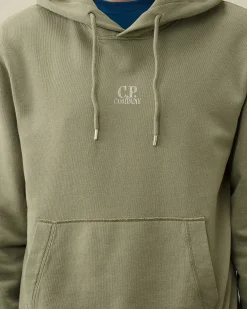 C.P. Company 30/1 Fleece Artisanal Hoodie Agave Green Cheap