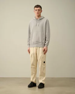 C.P. Company 30/1 Fleece Artisanal Hoodie Drizzle Grey Online