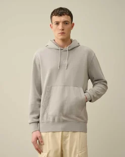 C.P. Company 30/1 Fleece Artisanal Hoodie Drizzle Grey Online