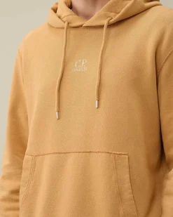 C.P. Company 30/1 Fleece Artisanal Hoodie Pastry Shell-Orange Fashion