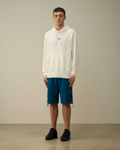 C.P. Company 30/1 Fleece Artisanal Hoodie Gauze White Flash Sale