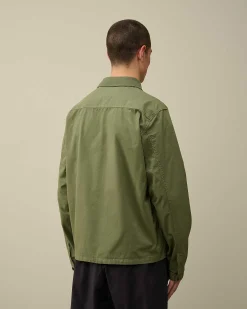 C.P. Company Gabardine Buttoned Shirt Agave Green Flash Sale