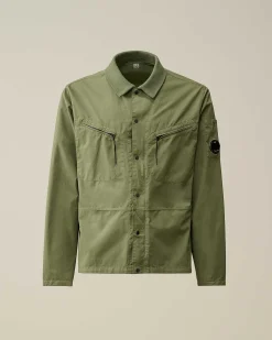 C.P. Company Gabardine Buttoned Shirt Agave Green Flash Sale