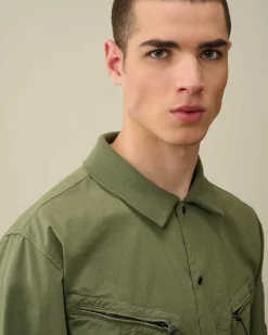 C.P. Company Gabardine Buttoned Shirt Agave Green Flash Sale
