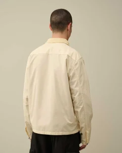C.P. Company Gabardine Buttoned Shirt Pistachio Shell-Beige Clearance