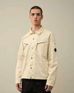 C.P. Company Gabardine Buttoned Shirt Pistachio Shell-Beige Clearance