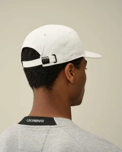 C.P. Company Gabardine Logo Cap Gauze White Best Sale