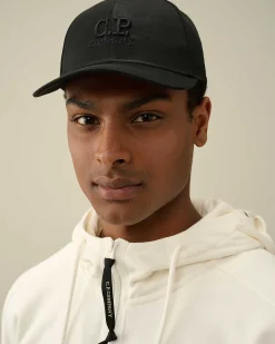 C.P. Company Gabardine Logo Cap Black Best Sale