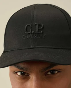 C.P. Company Gabardine Logo Cap Black Best Sale