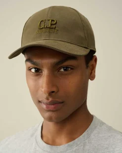 C.P. Company Gabardine Logo Cap Ivy Green Cheap