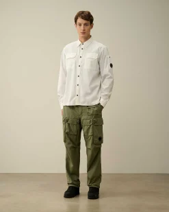 C.P. Company Gabardine Pockets Shirt Gauze White New