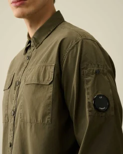 C.P. Company Gabardine Pockets Shirt Ivy Green Cheap