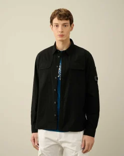 C.P. Company Gabardine Pockets Shirt Black Cheap