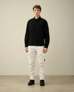 C.P. Company Gabardine Pockets Shirt Black Cheap