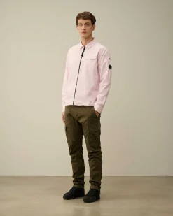 C.P. Company Gabardine Zipped Shirt Heavenly Pink Discount