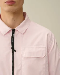 C.P. Company Gabardine Zipped Shirt Heavenly Pink Discount