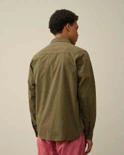 C.P. Company Gabardine Zipped Shirt Ivy Green Store