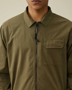 C.P. Company Gabardine Zipped Shirt Ivy Green Store