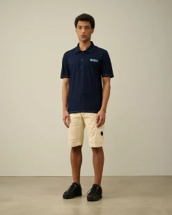 C.P. Company Indigo Jersey Polo Shirt Denim-Blue Cheap