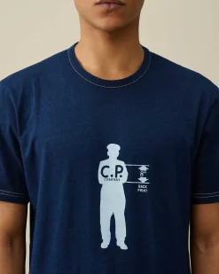 C.P. Company Indigo Jersey T-Shirt Stone Bleach-Blue Online