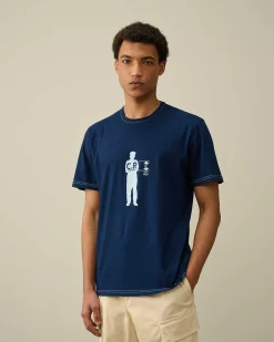 C.P. Company Indigo Jersey T-Shirt Stone Bleach-Blue Online