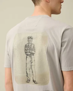 C.P. Company 24/1 Jersey Artisanal British Sailor T-Shirt Drizzle Grey Online