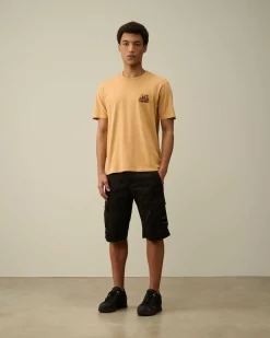 C.P. Company 24/1 Jersey Artisanal British Sailor T-Shirt Pastry Shell-Orange Discount