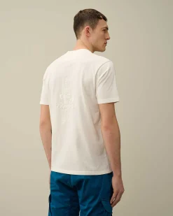 C.P. Company 24/1 Jersey Artisanal Card T-Shirt Gauze White Cheap