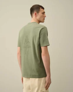 C.P. Company 24/1 Jersey Artisanal Card T-Shirt Agave Green Flash Sale