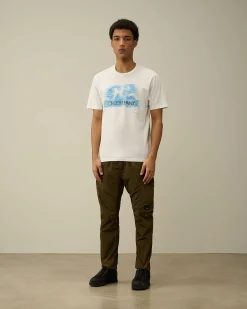 C.P. Company 24/1 Jersey Artisanal Logo T-Shirt Gauze White Store