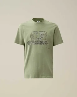 C.P. Company 24/1 Jersey Artisanal Logo T-Shirt Agave Green Best Sale