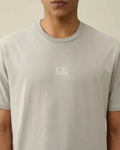 C.P. Company 24/1 Jersey Artisanal Three Cards T-Shirt Drizzle Grey Best Sale