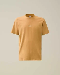 C.P. Company 24/1 Jersey Artisanal Three Cards T-Shirt Pastry Shell-Orange Clearance