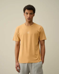 C.P. Company 24/1 Jersey Artisanal Three Cards T-Shirt Pastry Shell-Orange Clearance