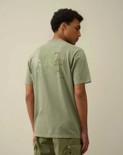 C.P. Company 24/1 Jersey Artisanal Three Cards T-Shirt Agave Green Sale