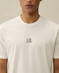 C.P. Company 24/1 Jersey Artisanal Three Cards T-Shirt Gauze White Flash Sale